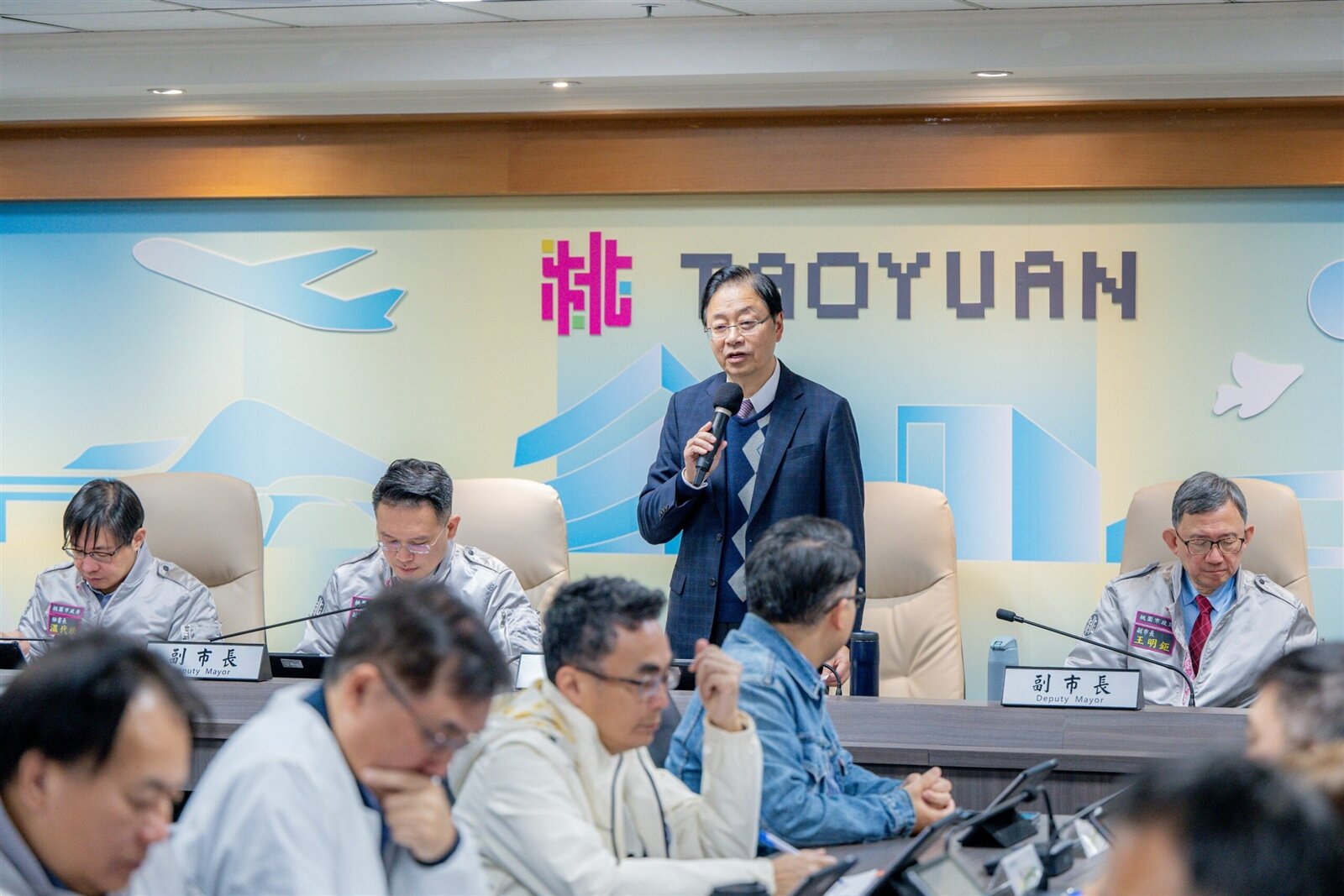 桃園市長張善政主持市政會議。圖:市府提供