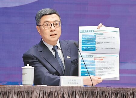 行政院長卓榮泰23日舉行「114年度中央政府總預算相關說明」記者會,指出在野黨大砍總預算,政務面臨推動困難。(姚志平攝)