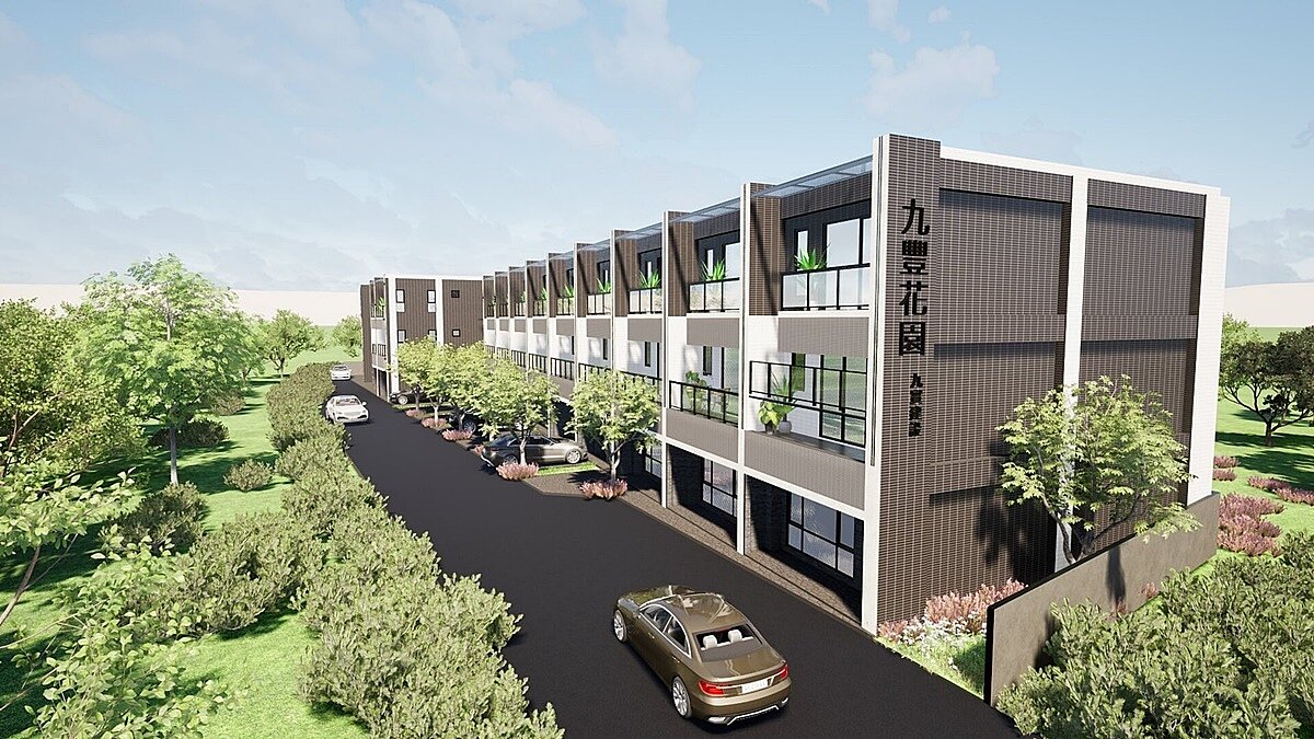 新屋區矚目透天新案、為九實建設投資興建的「九豐花園」。圖／九豐花園提供