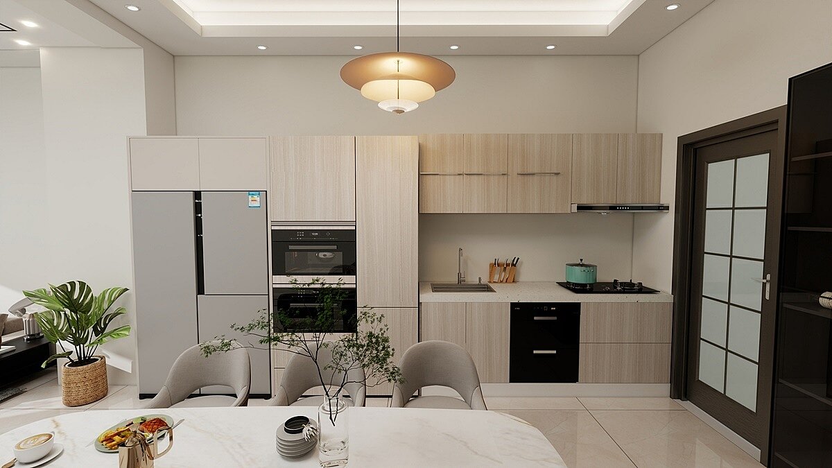 「九豐花園」流理臺使用義大利進口的防刮板檯面，好清潔 ，也不易殘留水漬及污漬。圖／九豐花園提供
