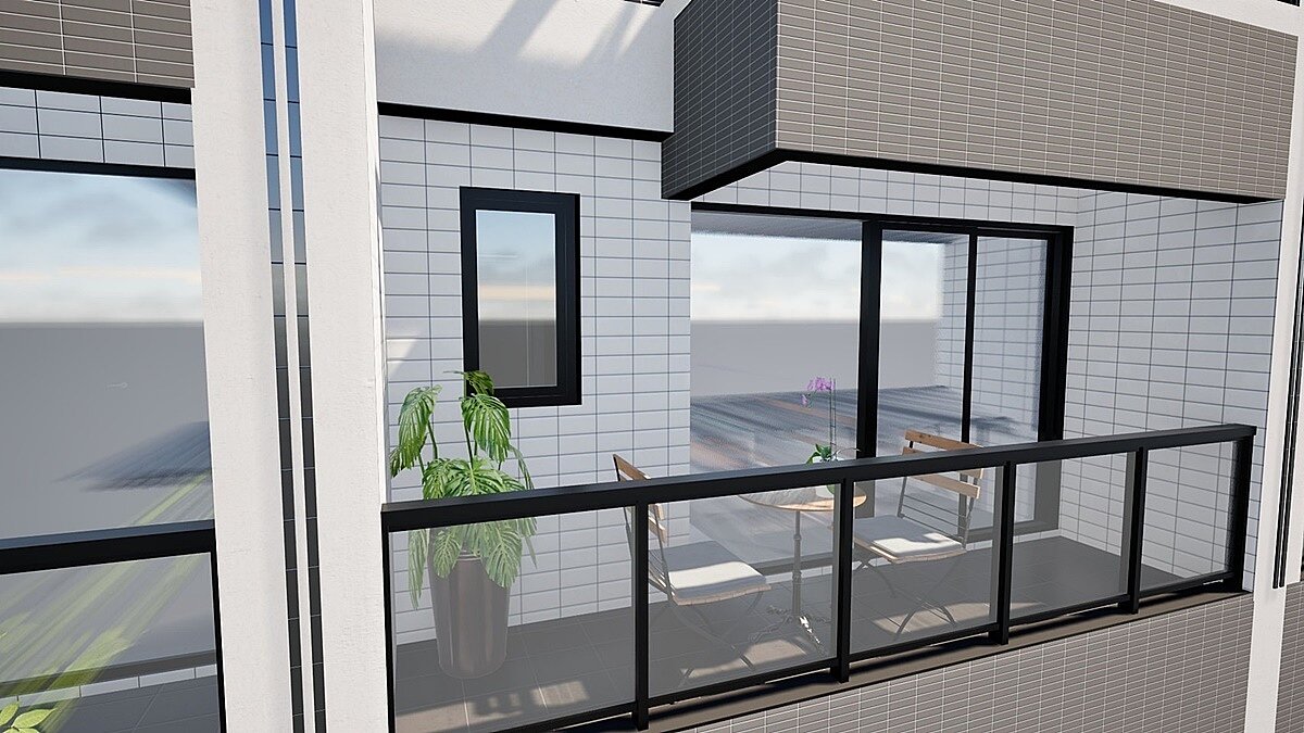 偌大舒適的陽台。圖／九豐花園提供
