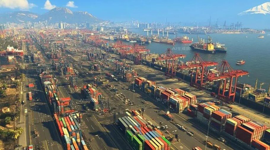 根據經濟部、財政部統計，2020年至今，依貿易法或自由貿易港區設置管理條例裁處的案件近800件，包含警告或罰鍰，5年總罰鍰金額約達新台幣2958萬元。港口示意圖。圖／AI生成
