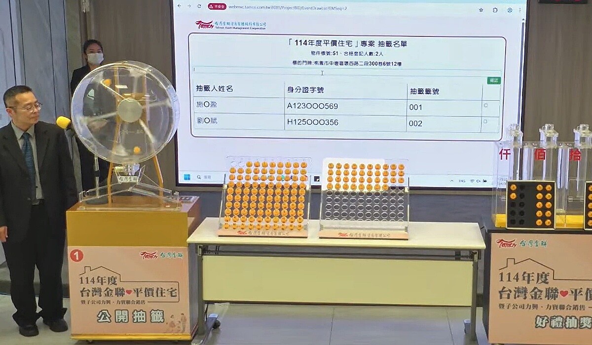 為期33天的114年「台灣金聯平價住宅銷售」傳佳績,共有1,730人登記申購86件平價宅,30日並辦理公開抽籤決定有2人以上登記申購物件的成交人。圖/台灣金聯提供