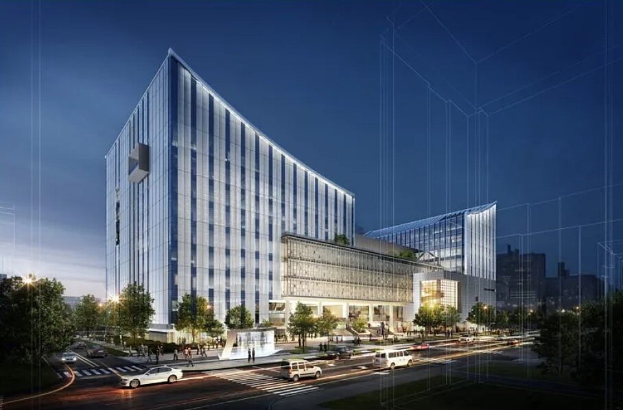 台灣首座結合音樂廳與圖書館的文教新地標「台北市音樂與圖書中心」,北市府估計新建工程總經費將增至114.9億元。此為模擬示意圖。圖/台北市文化局提供