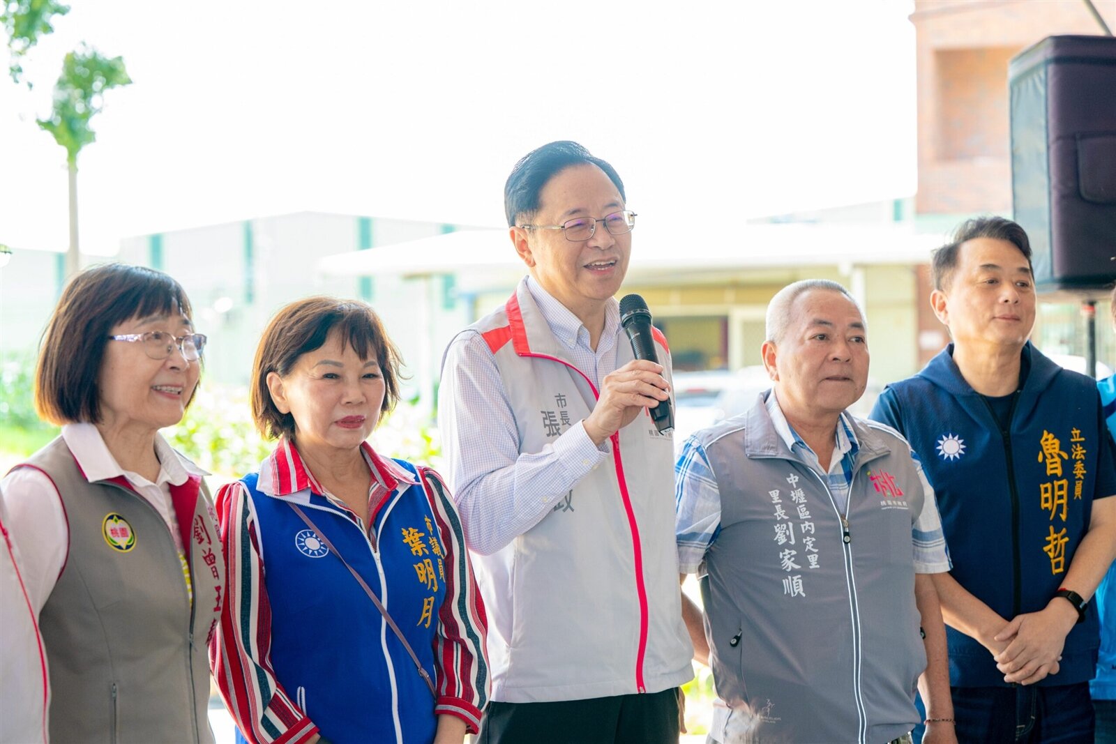 張善政今日下午視察「桃園大圳3-3埤塘綠美化工程」完工情況。圖：市府提供