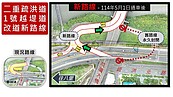 五股二重疏洪道左岸舊路線永久封閉　1號越堤道新路線5月1日開通