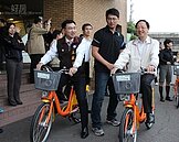 江宜樺大甲參訪　了解自行車業發展