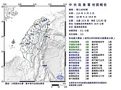 1分鐘連2震！東部海域18:09規模5.5地震　國家級警報響