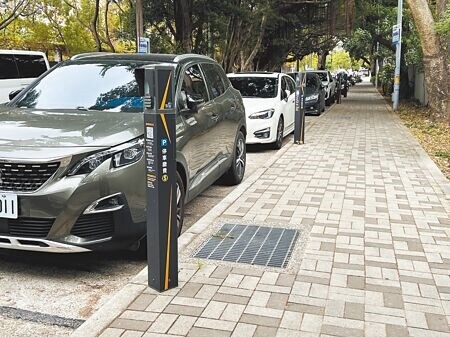
新竹市政府積極建置智慧停車柱，目前總數已突破1300席，盼舒緩人力短缺，降低紙張耗材，提供民眾即時查詢停車資訊及導引服務。（王惠慧攝）
