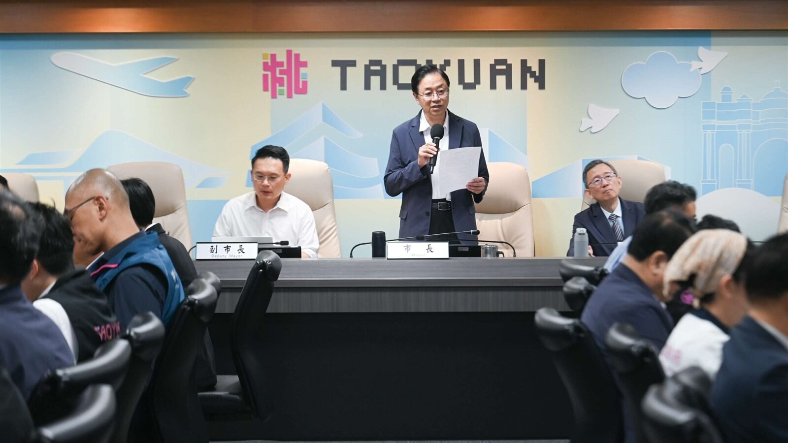 桃園市長張善政下午主持市政會議表示,捷運綠線「GC02標」工程再創新進展。圖:市府提供