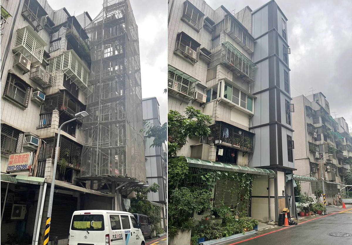 北市老舊公寓增設電梯。圖/陳碧源提供