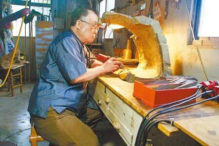 
張敬大師生前60多歲時創作的模樣。（周麗蘭攝）
