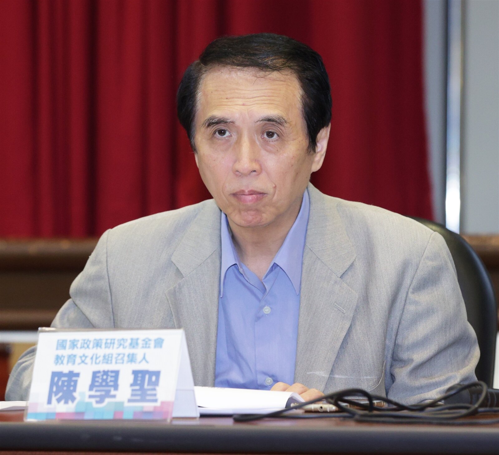 國家政策基金會教育文化組召集人陳學聖。記者潘俊宏/攝影