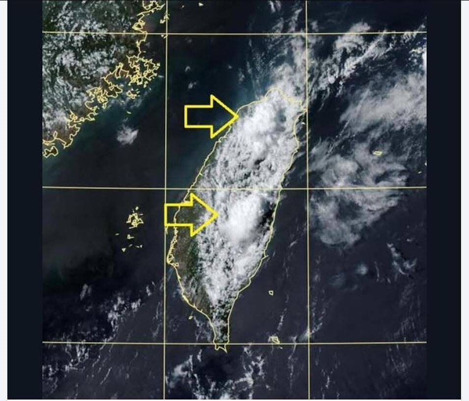 鄭明典指出，現在台灣上空有穩定的偏南風，會帶來濕悶的天氣，也容易有午後對流發展，這種天氣型態還會持續好幾天。擷取自鄭明典臉書


