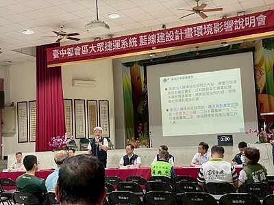 中捷藍線高架地下並行,市府舉辦環評說明會。圖/台中市政府捷運工程局提供