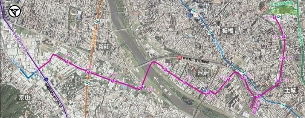 泰板輕軌路線圖。圖/新北市捷運局提供