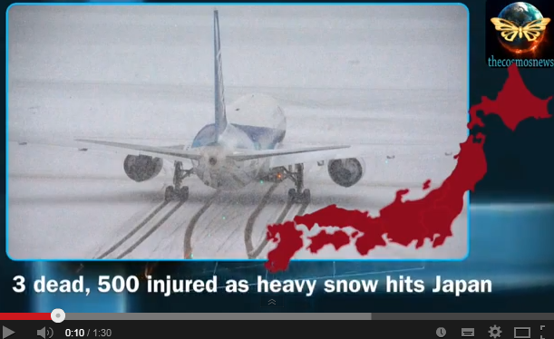 受到日本東京大雪影響，不少飛東京的班機受到影響。（擷取自／YouTube）