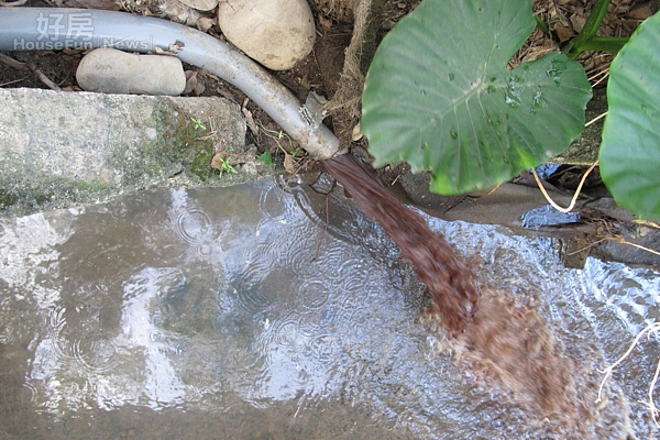 環保局查獲國內大型鴨血加工廠双鵬公司樹林廠,領有排放許可證卻惡意私設管線偷排廢水。(圖/記者黃村杉攝)