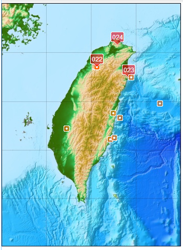 0212大屯山火山地震。（擷取自中央氣象局）