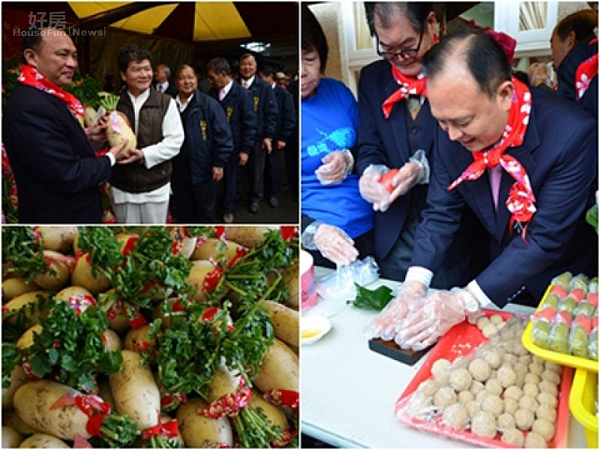 全國客家日在大福補天宮的活動現場,洋溢好彩頭。〔圖/記者楊基山攝〕