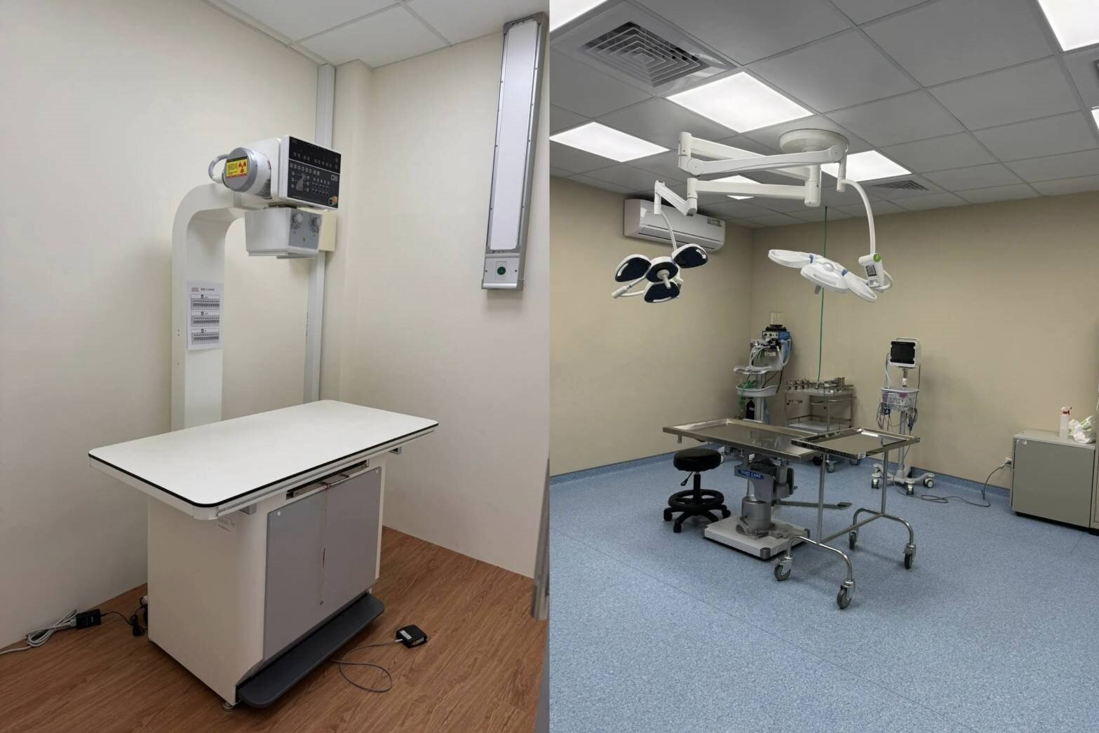 南昌動保園區除復健設施外，並與亞洲大學合作設立動物醫療中心，提供基本診療、X光檢查與必要手術。圖：截自凌濤臉書