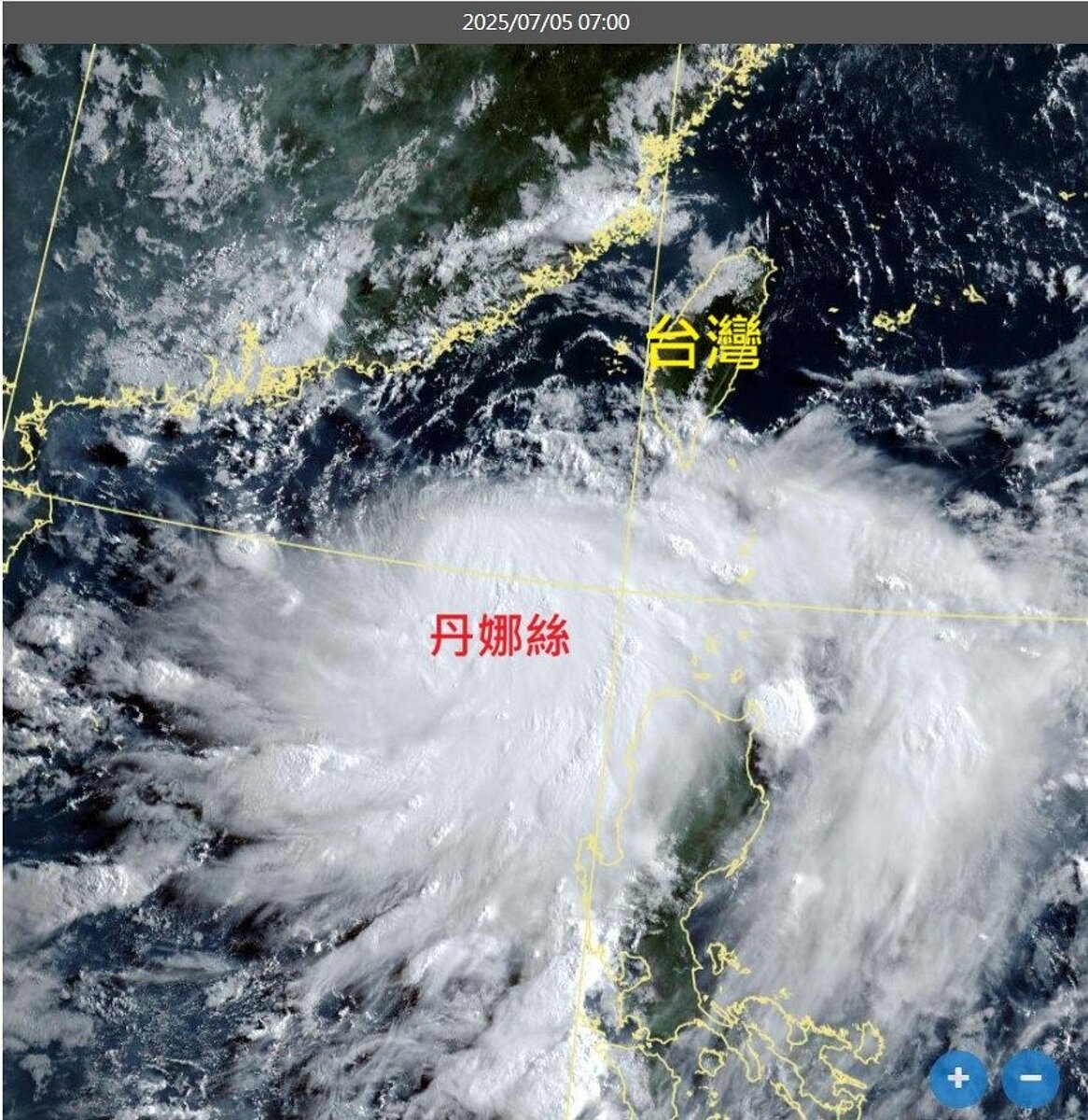 丹娜絲颱風。圖／取自鄭明典臉書