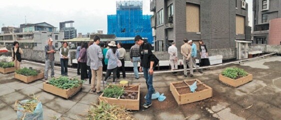 錦安社區中心將閒置多年的屋頂變身農場，讓居民成為假日農夫，屋頂也變身野餐交流的空間。（翻攝自udn聯合新聞網）