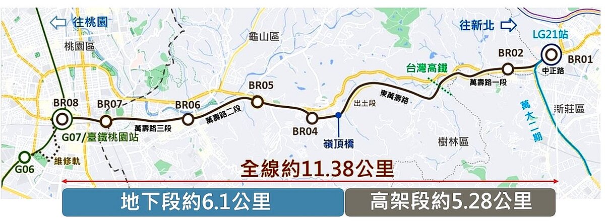 桃園捷運棕線。圖／桃園市捷運工程局提供