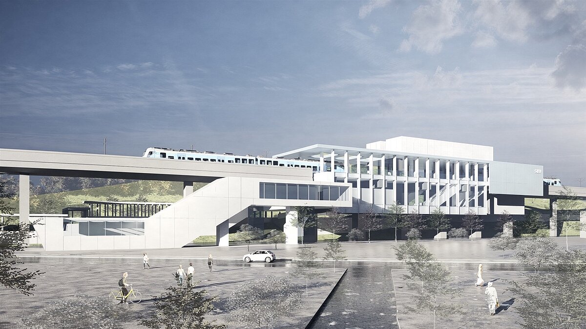 基隆捷運SB19站模擬圖。圖/新北市捷運局提供