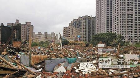 它的身影 長存心中↑已拆除的林口干城二村,將作為公園綠地。(謝幸恩攝)