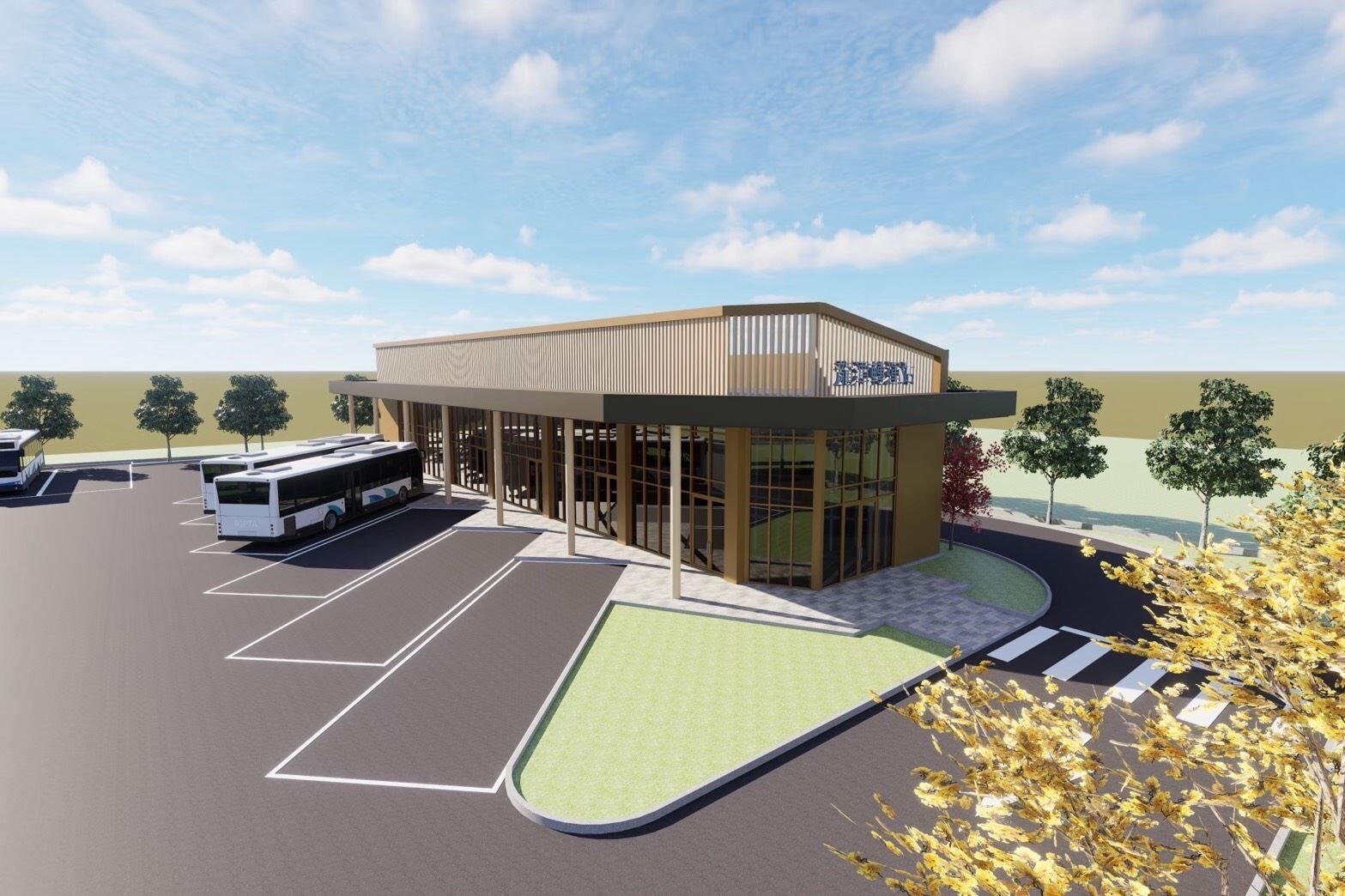 此案基地面積約1250坪,規劃興建地上1層建築,設置6席大客車月台及123席機車停車位。圖:市府提供