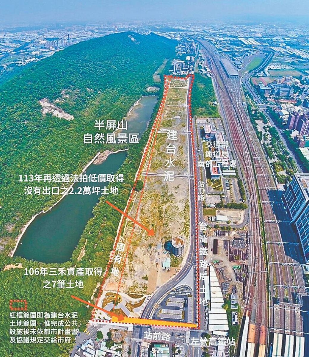 紅框範圍即建台土地範圍。圖／建台水泥股東提供
