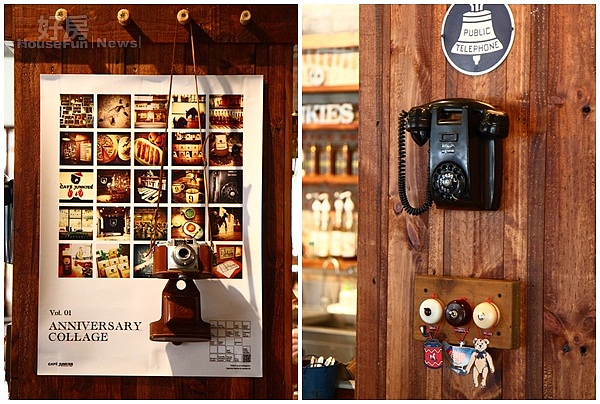 
4.牆上的復古電話，搭配小飾品相當有趣。
