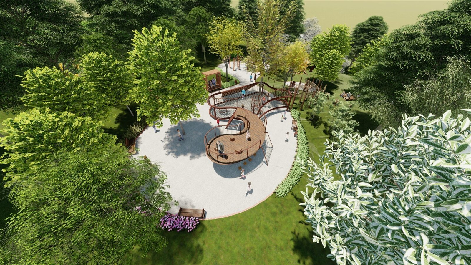 五酒桶山自然遊憩場模擬圖。圖:工務局提供