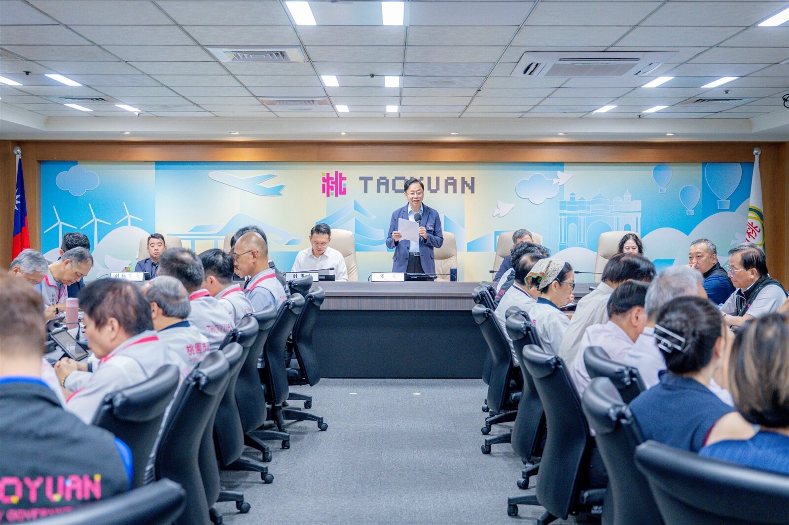 桃園市長張善政主持市政會議。圖：市府提供