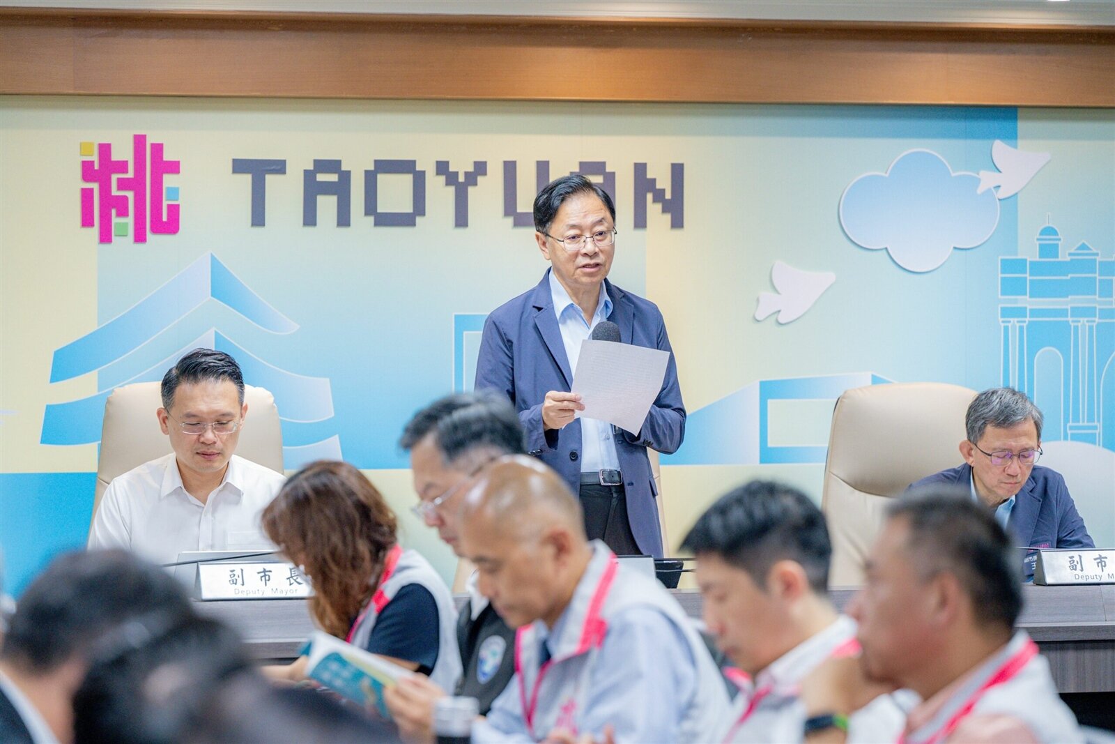 桃園市長張善政主持市政會議。圖:市府提供