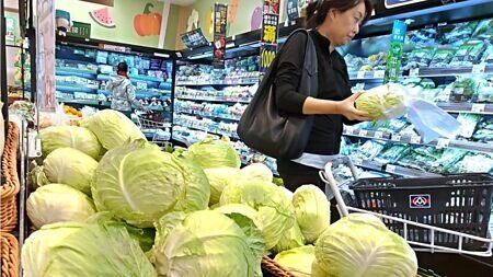 
國內7月因颱風致蔬菜價格大漲，惟蔬菜比去年同月小漲5.7％，綜合368項查價項目而成的CPI年增率為1.54％，連續三個月低於2％。圖∕本報資料照片
