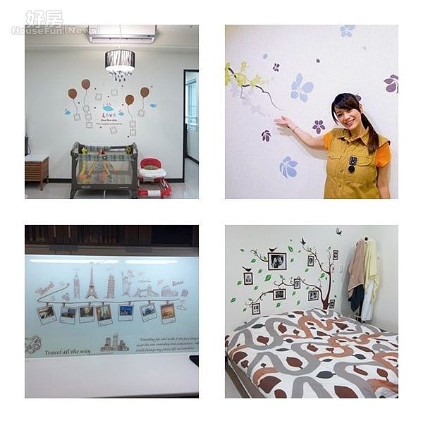 
6.柯以柔貼出好心情，用壁貼讓家裡更繽紛。