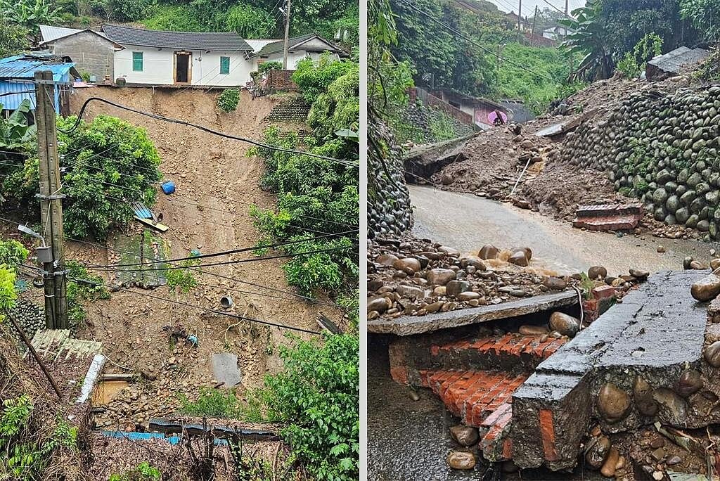 500年一遇豪雨重創彰化，災後復原初估需40億元。圖為彰化員林爆發土石流。圖／曹嘉豪提供