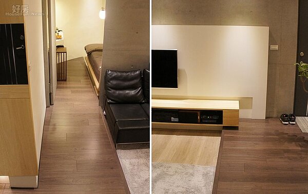 6. 玄關處通往主臥房的走道並無採縮減設計,這點也是設計師的堅持之一。