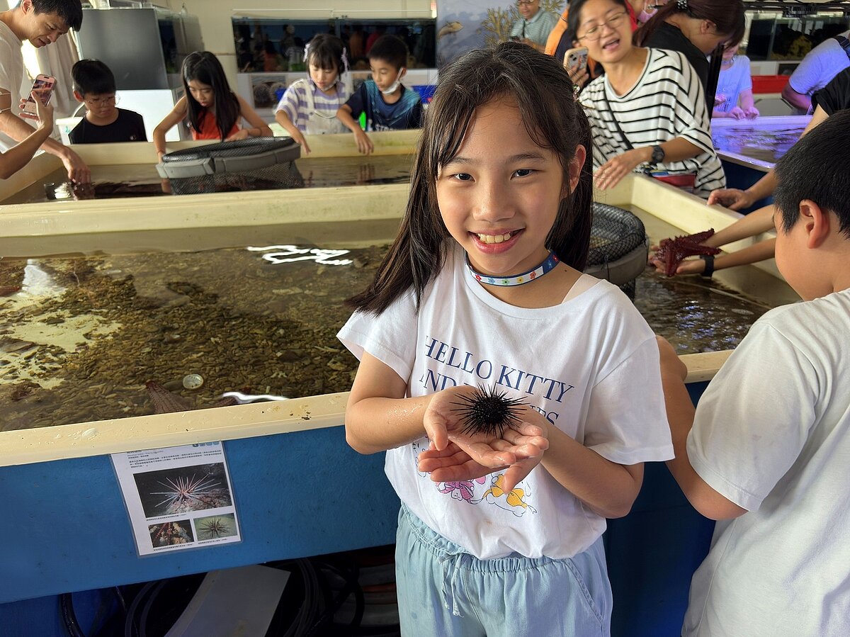走進新北海洋資源復育園區，參觀可愛的海膽寶寶。圖／新北市政府漁業及漁港事業管理處