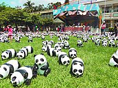 紙熊貓到高雄　學童超想抱回家