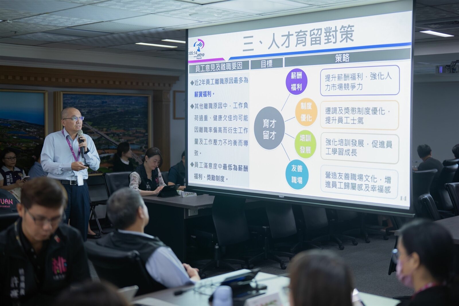 桃捷公司「人力穩定度分析及對策」專題報告。圖:市府提供