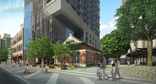 新莊老街公辦都更後,文化設施將與新住宅大樓並存,圖為完工模擬圖。(擷取自新北市都更處網站)