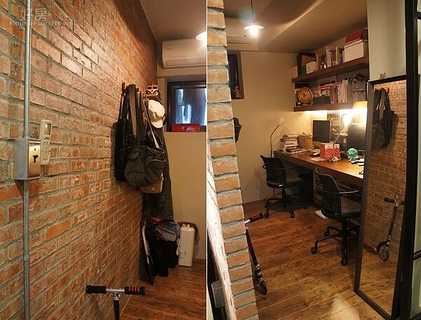 5.工作室裡充滿個性的抗磨木地板也是經過精心挑選,其他包括拉門、外露管線…等也都很有工業風。