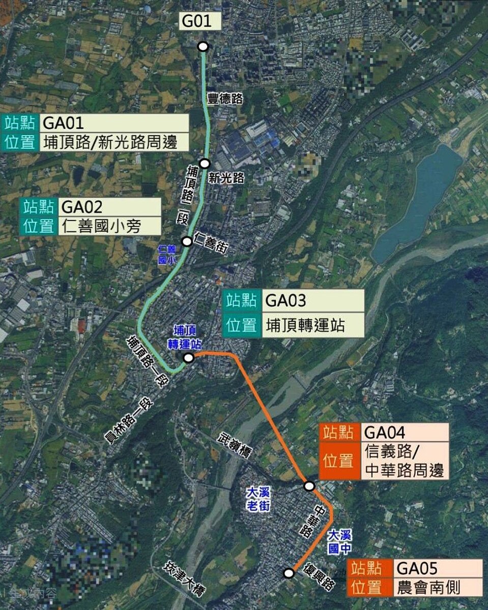 桃園市府完成捷運綠線延伸大溪河東可行性評估,路線、站點規畫出爐,採全線高架設計。圖/桃園市捷運工程局提供