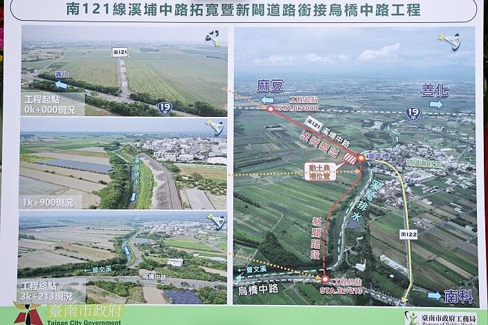 溪埔中路拓寬開路接烏橋中路工程啟動。圖/台南市政府提供