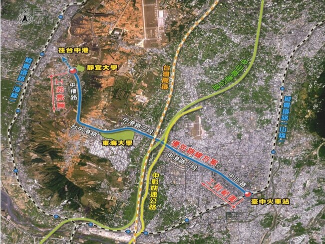 台中BRT路線圖。(擷取台中快捷巴士官網)