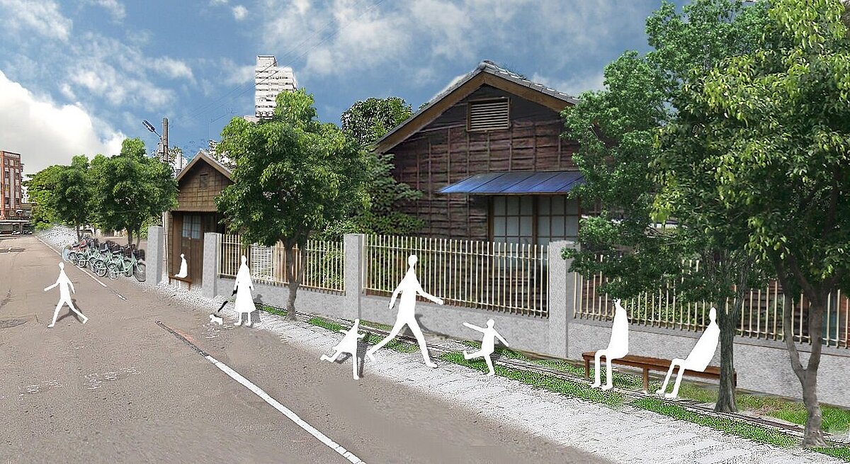 市府推動新竹少年刑務所職務官舍群修復再利用工程完工示意圖。圖／新竹市文化局提供
