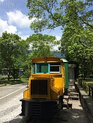 花蓮林田山展示小火車頭。